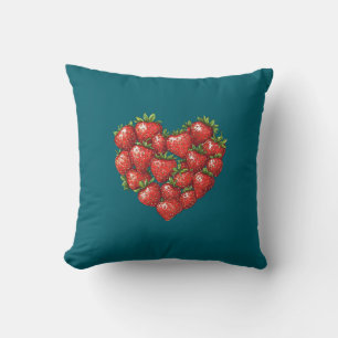 Coussin Mignon Moderne Romantique Chic Coeur de Fraise