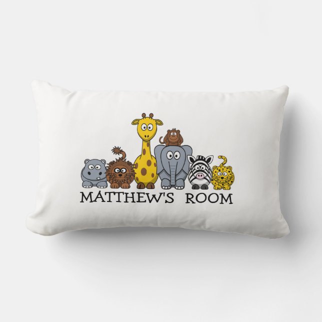 Coussin mignon personnalisé d'animaux de jungle de (Recto)