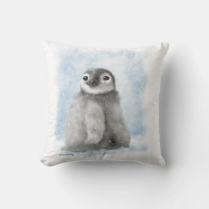 Coussin Mignon poussin de pingouin dans le dessin animé d