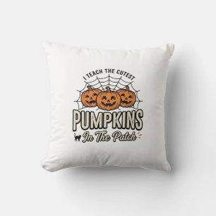 Coussin Mignon professeur de citrouille Design Halloween_1