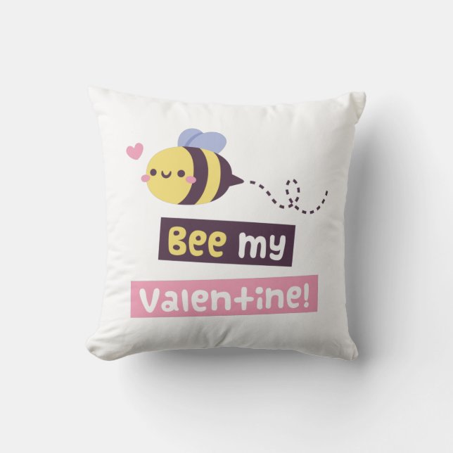 Coussin Mignonne Abeille Ma Valentine, Sois Ma Valentine (Recto)