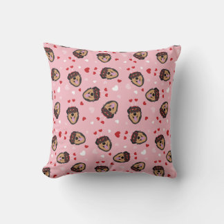 Coussin Mignonne amour chien rose rouge