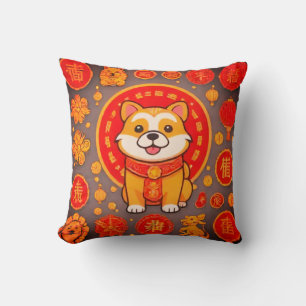Coussin Mignonne chien chinois nouvel an oreillerJeter Cou