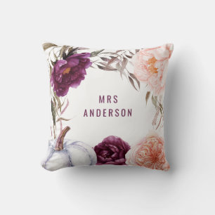 Coussin mignonne chou rose floral élégant photo