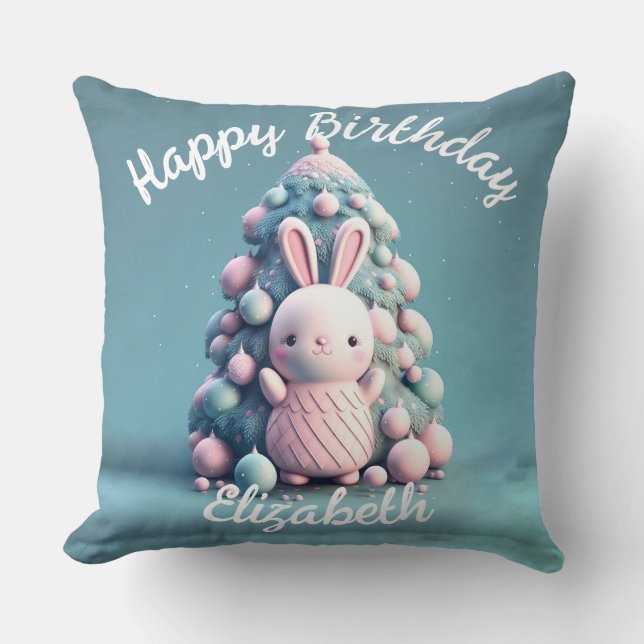 Coussin Mignonne, drôle, lapin, kawaii style lancer oreill (Recto)