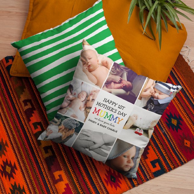 Coussin Mignonne Fête des Mères Maman | Collage de photos (Créateur téléchargé)