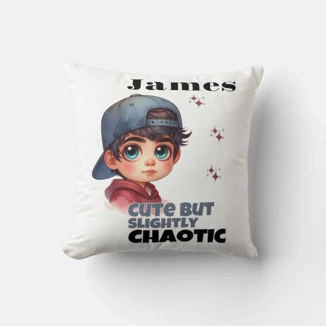 Coussin Mignonne Mais Un Petit Garçon Un Peu Chaotique (Recto)
