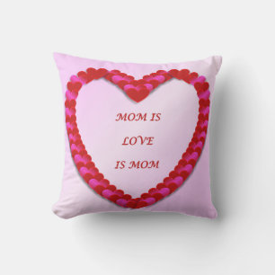 Coussin Mignonne Rouge et rose Fête des Mères Extérieure J