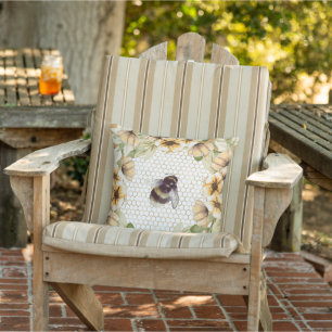 Coussin Mignonne ruche et fleurs de abeille