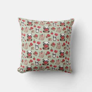 Coussin Mignonne Saint Valentin Panda Bear Love Motif