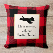 Mignonne Scottie Chien Buffalo Plaid Rouge