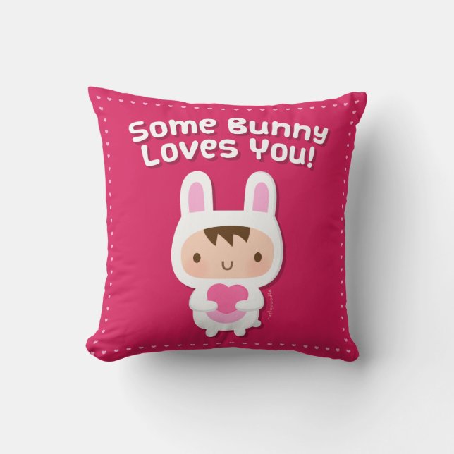Coussin Mignonne Un Lapin Aime Que Vous Aimez Pun (Recto)