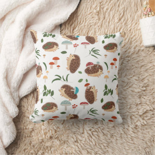Coussin Mignons Champignons Hérissons Animaux Forestiers E