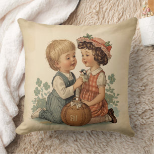 Coussin Mignons Enfants Vintage