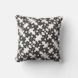 Coussin Mignons motifs de données hexadécimales noir et bl
