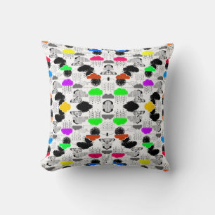 Coussin Mignons nuages colorés motif