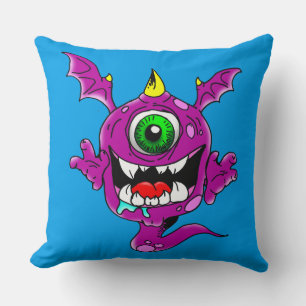 Coussin Mignons pourpres gens mangent Monster