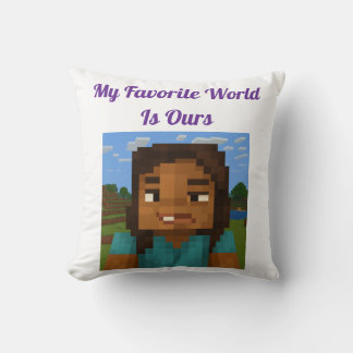 Coussin Minecraft-Inspired Gamer Pillow | Pixel Art Couple