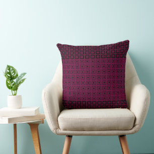 Coussin Mini Carrés En Carré Magenta Eggplant
