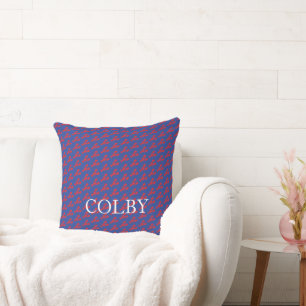 Coussin Mini Homards Prénom Rouge Blanc Bleu Amusant