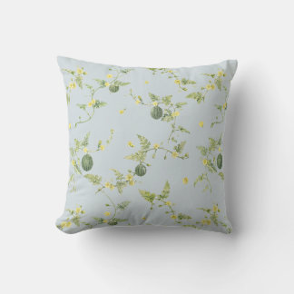 Coussin Mini pastèque botanique bleu gris tendre