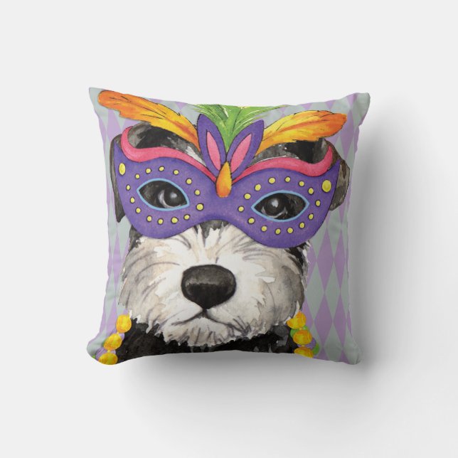Coussin Mini Schnauzer de mardi gras (Recto)