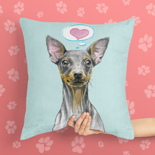 Coussin Miniature Pinscher Portrait de chien mignon chiot