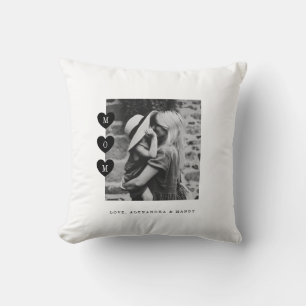 Coussin Minimal Black & White Maman Love Photo Keepsaké