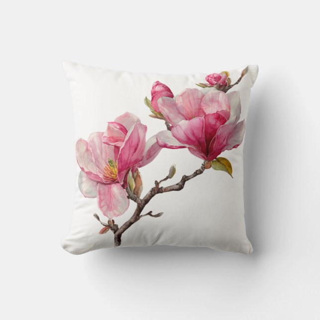 Coussin Minimal Magnolia Branch Pillow Cover,  (Recto)
