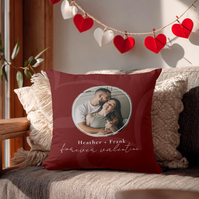Coussin Minimal Modern Romantic Forever Valentine Photo (Créateur téléchargé)