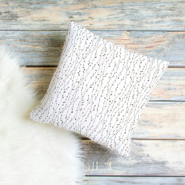 Coussin Minimal Neutral Vine Pattern  (Créateur téléchargé)