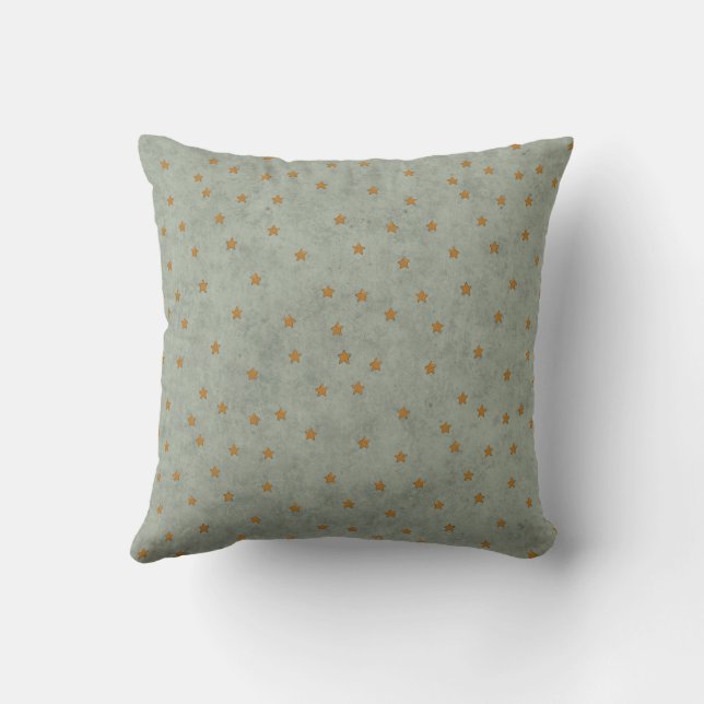 Coussin Minimal Star Pattern Throw Pillow in Sage Green (Verso)