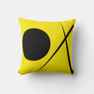 Coussin Minimalisme Abstrait Art Motif Noir Jaune