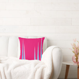 Coussin Minimalisme Art Abstrait Pink Bleu Blanc