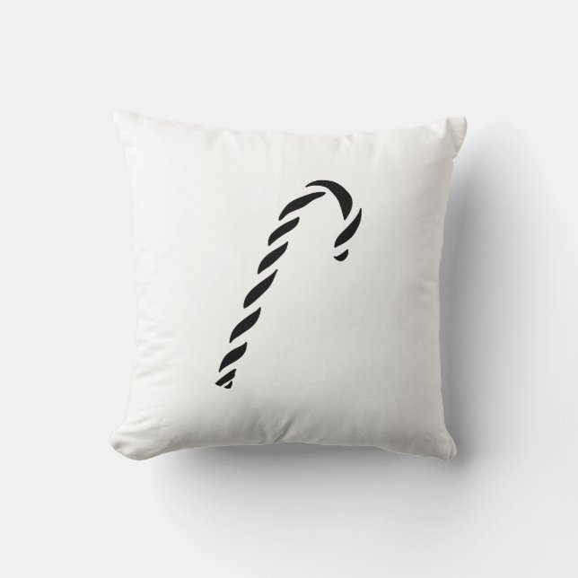 Coussin Minimalist Black Christmas Candy cane (Recto)