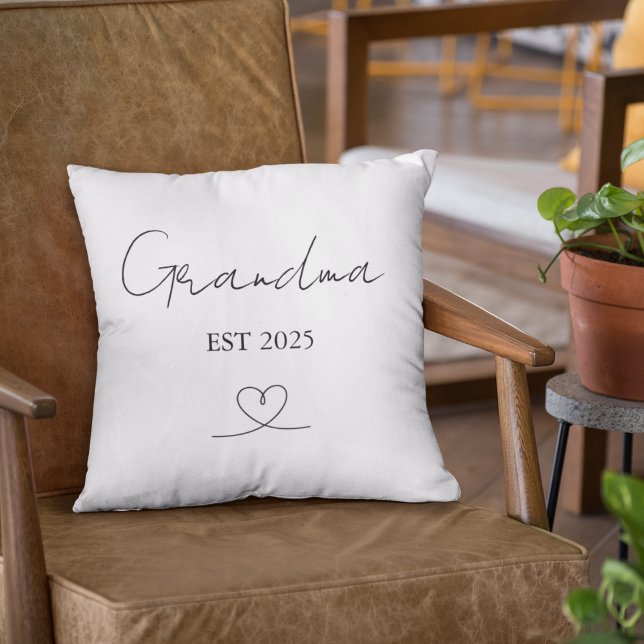 Coussin Minimalist Grandma EST Year | Custom Pillow (Créateur téléchargé)