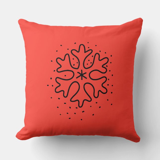 Coussin Minimalist handdrawn snowflake (Recto)