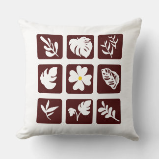 Coussin Minimaliste à Feuilles