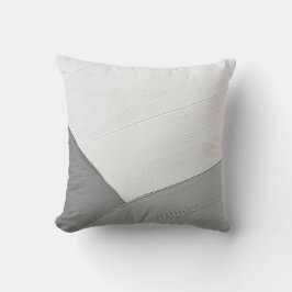Coussin Minimaliste gris et blanc Abstrait