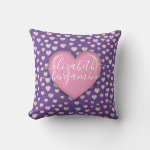 Coussin Minimaliste Tombez amoureux Cœur avec des taches d