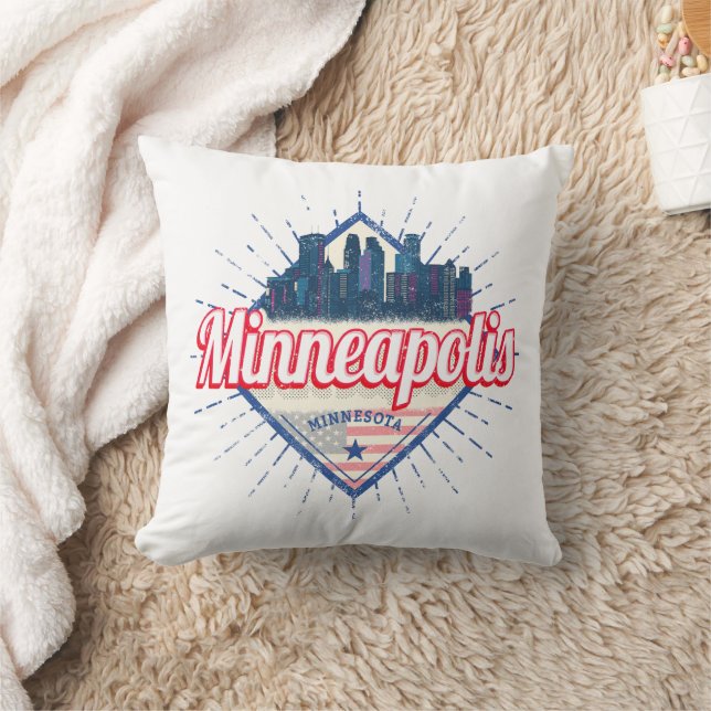 Coussin Minneapolis Minnesota USA Skyline États-Unis (Couverture)