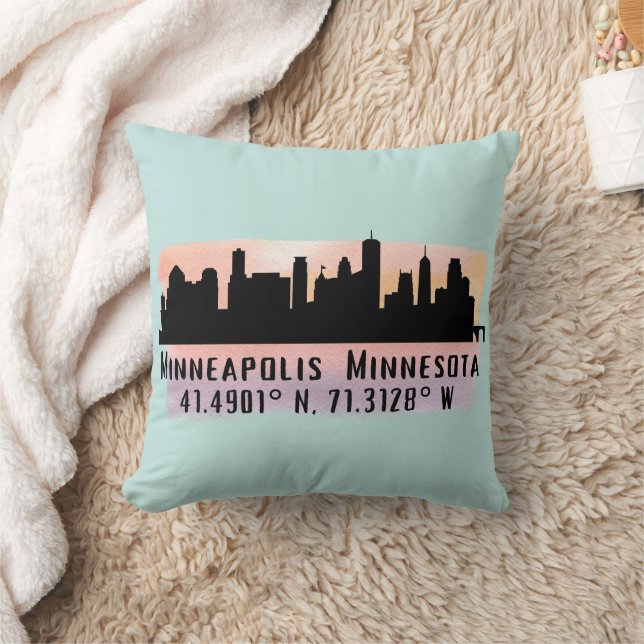 Coussin Minneapolis MN City Skyline (Couverture)