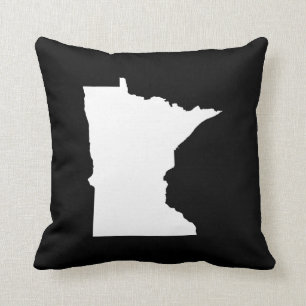Coussin Minnesota en blanc et noir