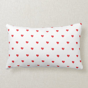 Coussin minuscule rouge et blanc de coeur