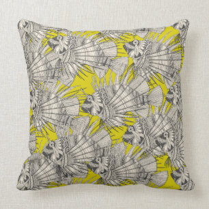 Coussin mirage de poissons chartreuse