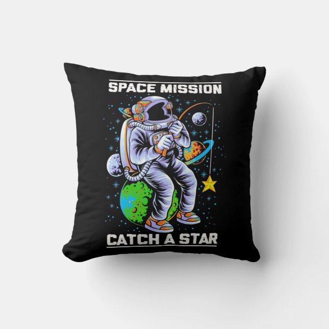 Coussin Mission spatiale astronaute Attraper une étoile (Recto)