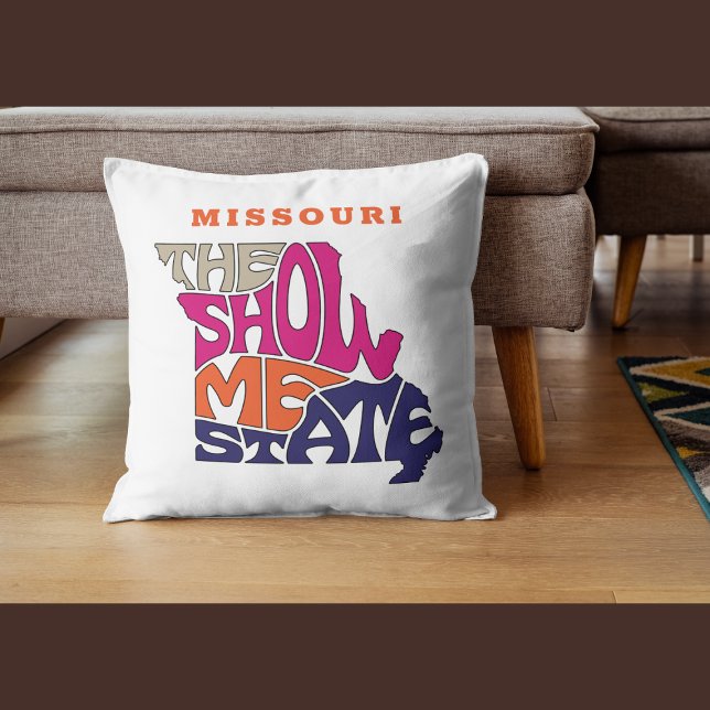 Coussin Missouri State Surnom Word Art (Créateur téléchargé)