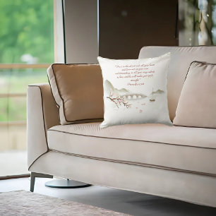 Coussin Misty Blossom Traverser la Bible Verse
