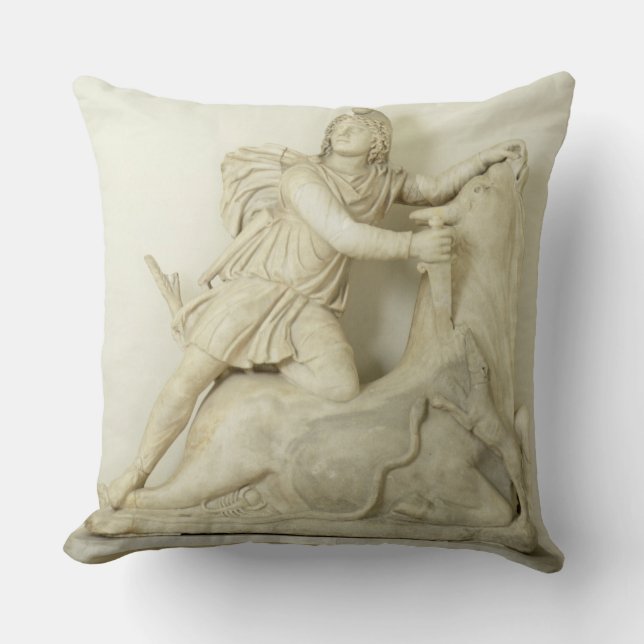 Coussin Mithras sacrifiant Taureau, soulagement de marbre, (Recto)