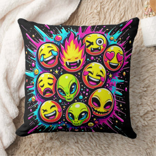 Coussin Mix Neon Funky Emoji